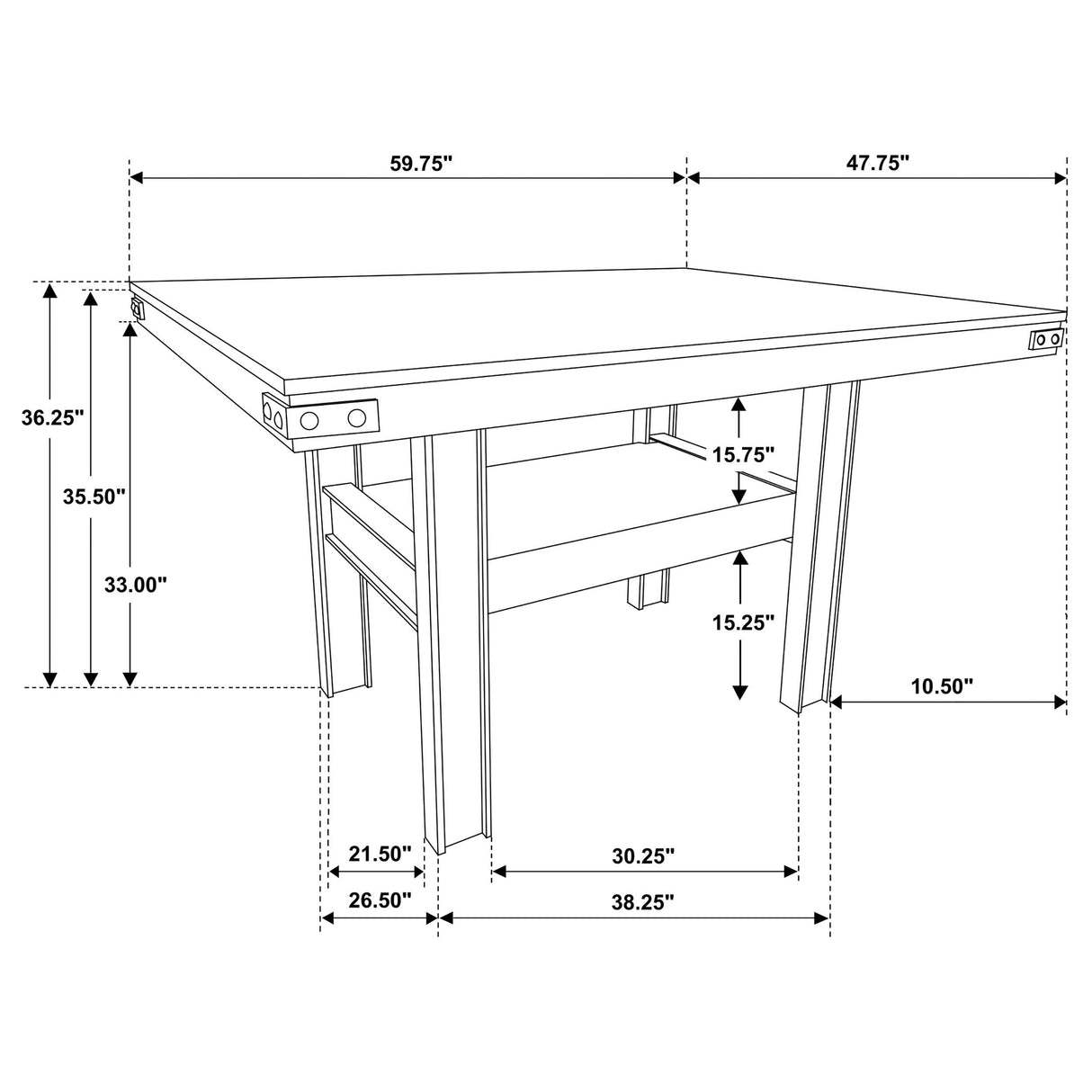 Patterson Mango Oak 5-Piece Counter Height Dining Set