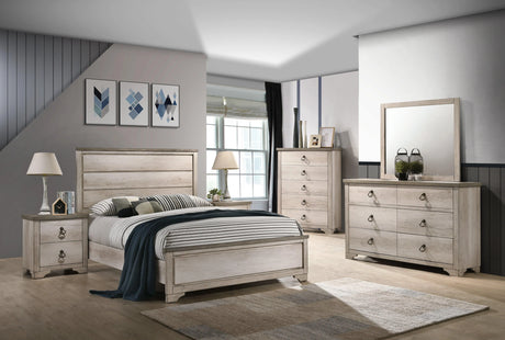 Patterson Driftwood Queen Panel Bed by Crown Mark at Eve Furniture