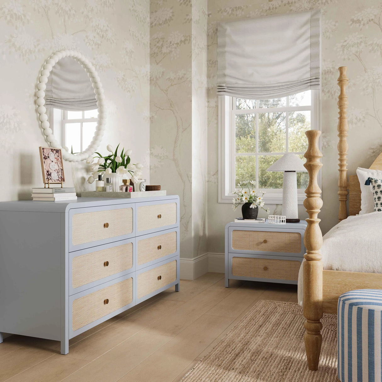 Patty Rattan 2 Drawer Nightstand by TOV Furniture at Eve Furniture