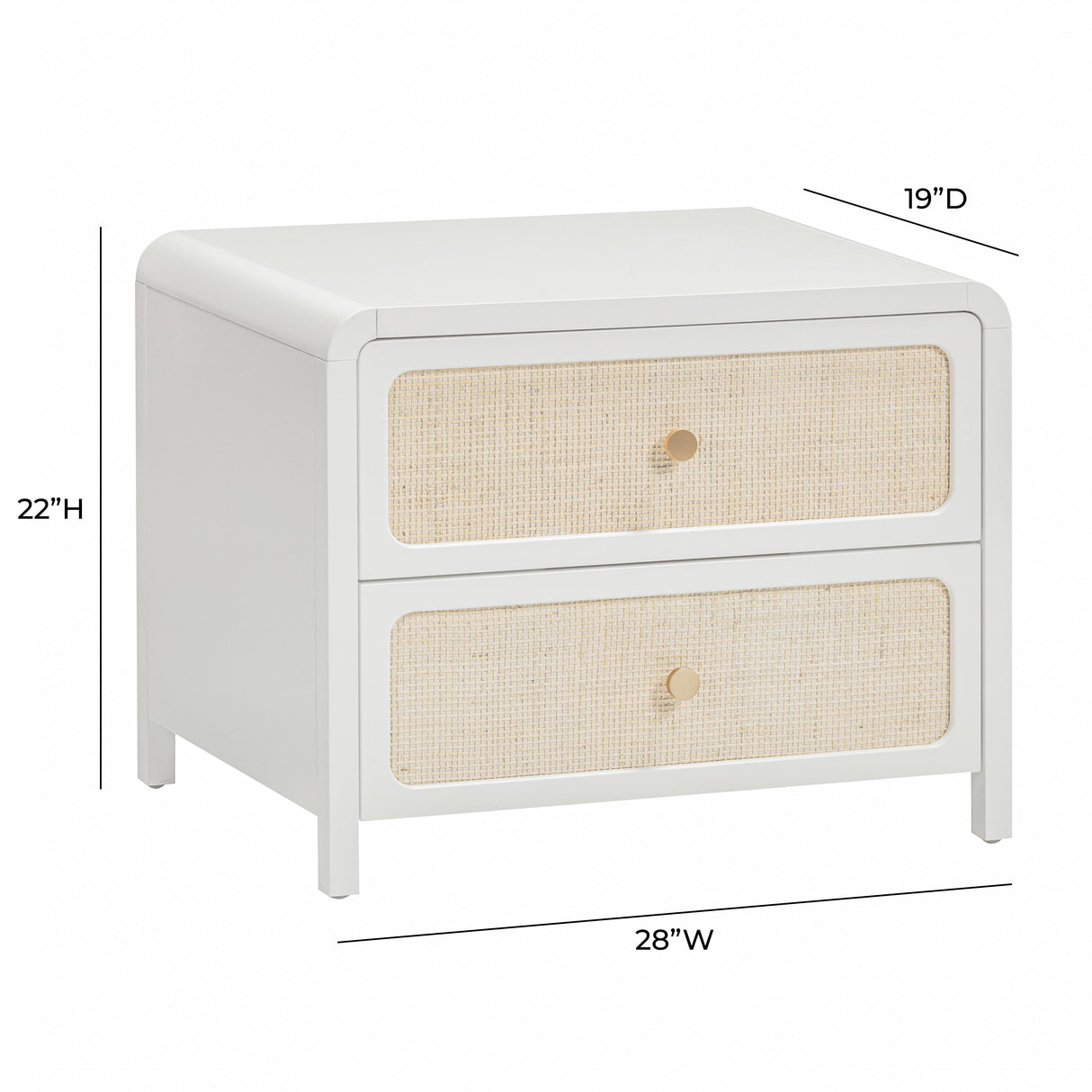 Patty Rattan 2 Drawer Nightstand by TOV Furniture at Eve Furniture