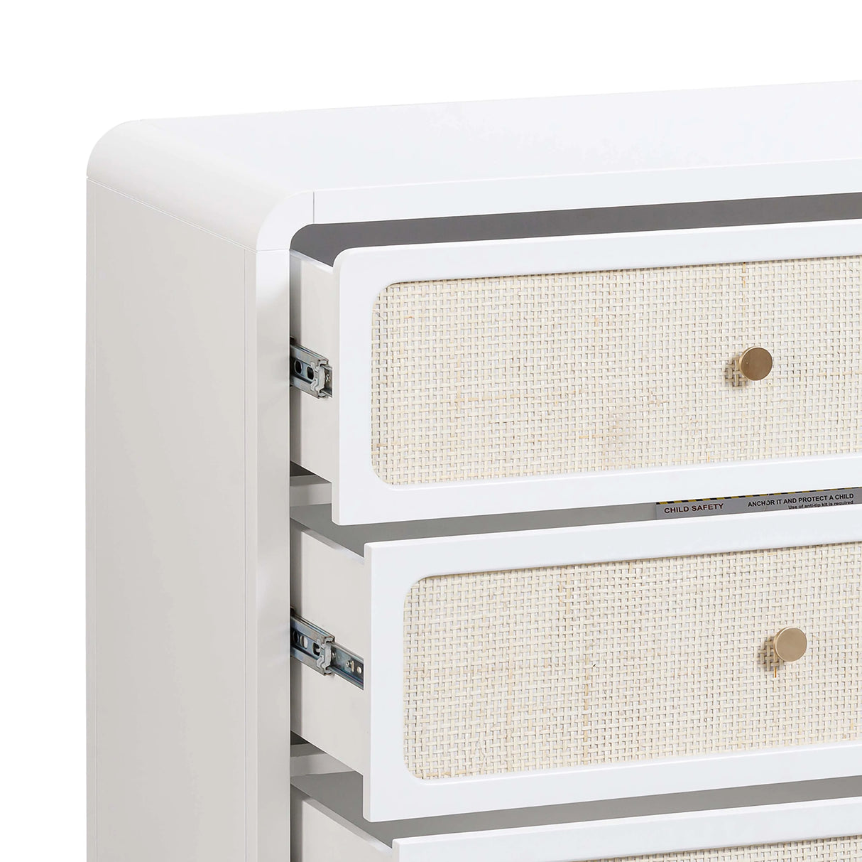 Patty White Rattan 6 Drawer Dresser by TOV Furniture at Eve Furniture