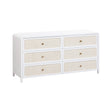 Patty White Rattan 6 Drawer Dresser by TOV Furniture at Eve Furniture