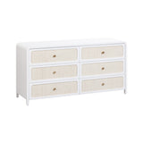 Patty White Rattan 6 Drawer Dresser by TOV Furniture at Eve Furniture