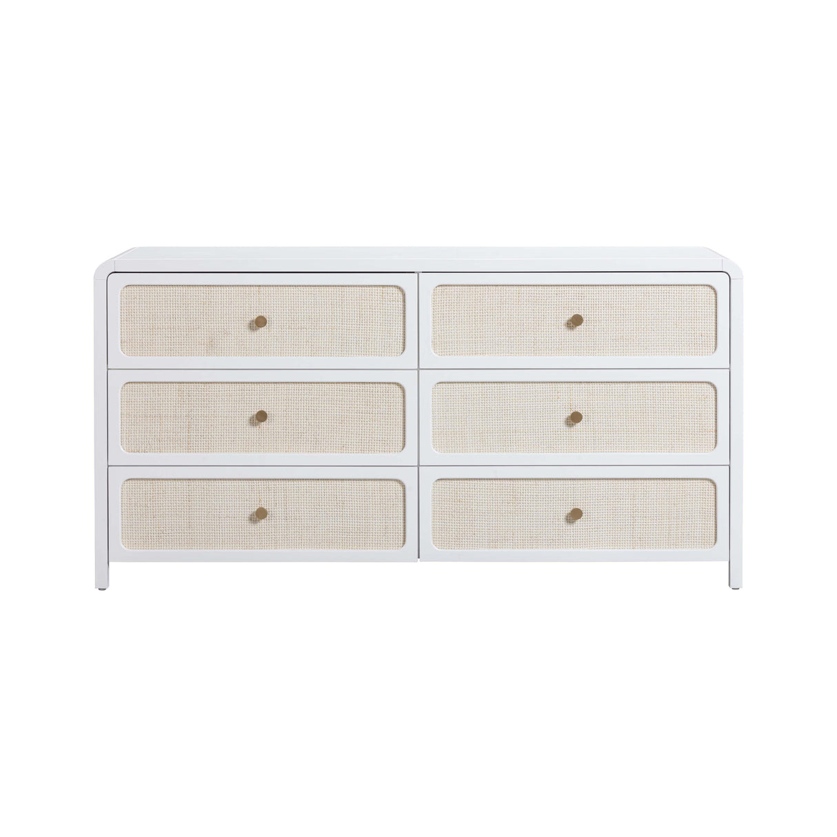 Patty White Rattan 6 Drawer Dresser by TOV Furniture at Eve Furniture