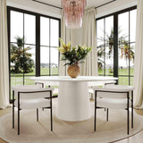 Pauline White Ash 62" Round Dining Table by TOV Furniture at Eve Furniture