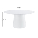 Pauline White Ash 62" Round Dining Table by TOV Furniture at Eve Furniture