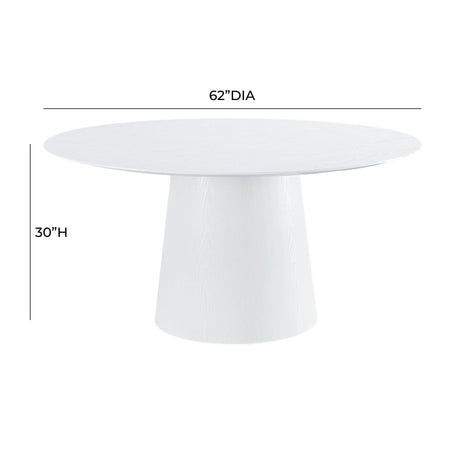 Pauline White Ash 62" Round Dining Table by TOV Furniture at Eve Furniture