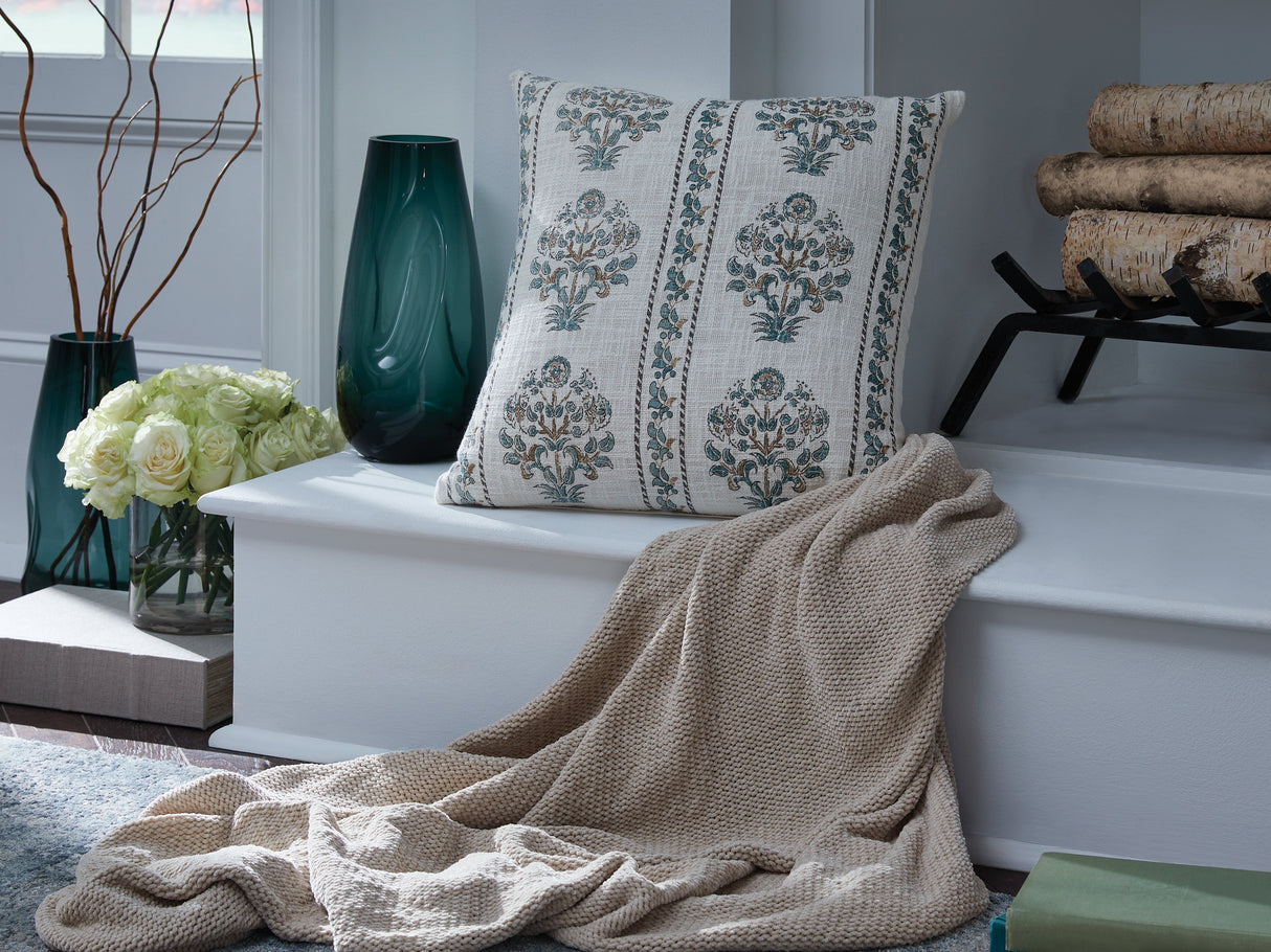 Paulmour Ivory/Green/Brown Pillow (Set of 4) by Ashley at Eve Furniture