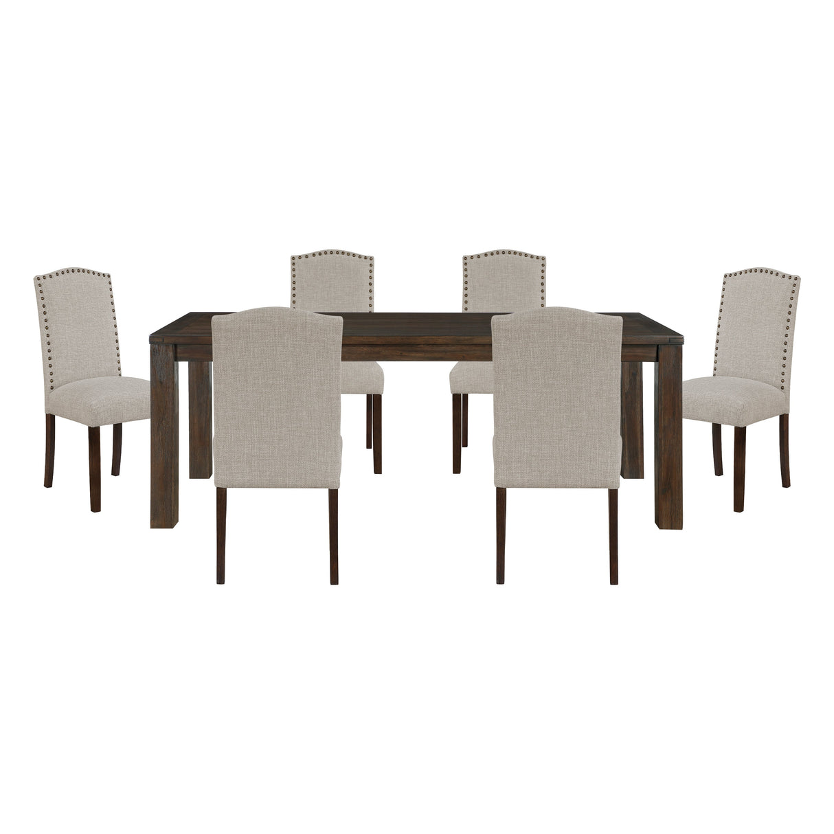 Paulson Dark Brown/Taupe 79" Dining Room Set by Homelegance at Eve Furniture
