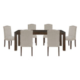 Paulson Dark Brown/Taupe 79" Dining Room Set by Homelegance at Eve Furniture