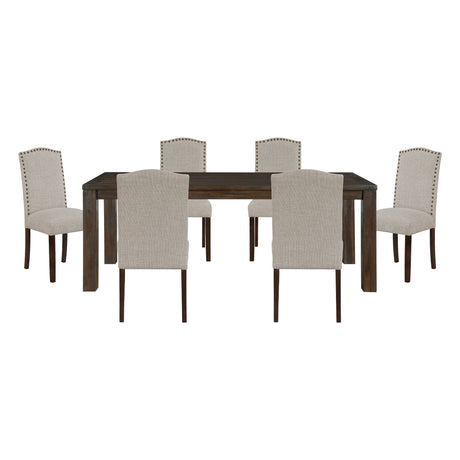 Paulson Dark Brown/Taupe 79" Dining Room Set by Homelegance at Eve Furniture