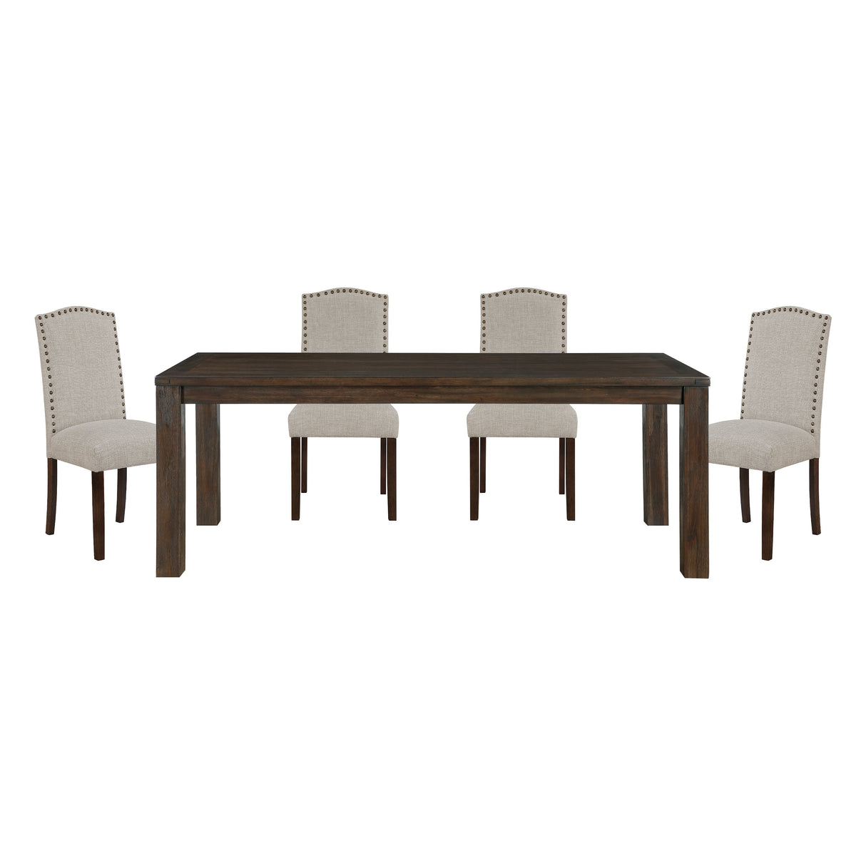 Paulson Dark Brown/Taupe 79" Dining Room Set by Homelegance at Eve Furniture