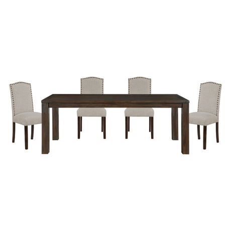 Paulson Dark Brown/Taupe 79" Dining Room Set by Homelegance at Eve Furniture
