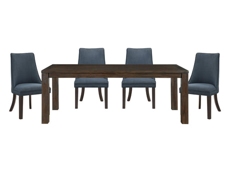 Paulson Dark Walnut/Blue Gray 5-Piece Dining Room Set by Homelegance at Eve Furniture