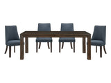 Paulson Dark Walnut/Blue Gray 5-Piece Dining Room Set by Homelegance at Eve Furniture