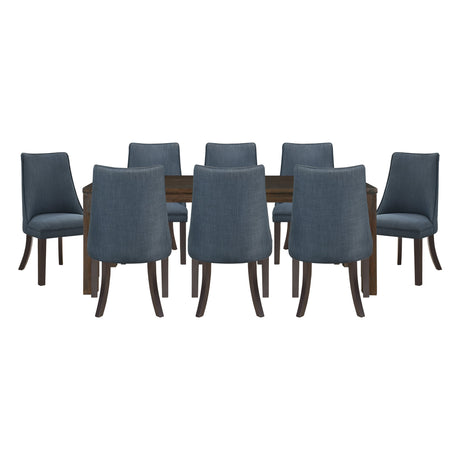 Paulson Dark Walnut/Blue Gray 9-Piece Dining Room Set by Homelegance at Eve Furniture