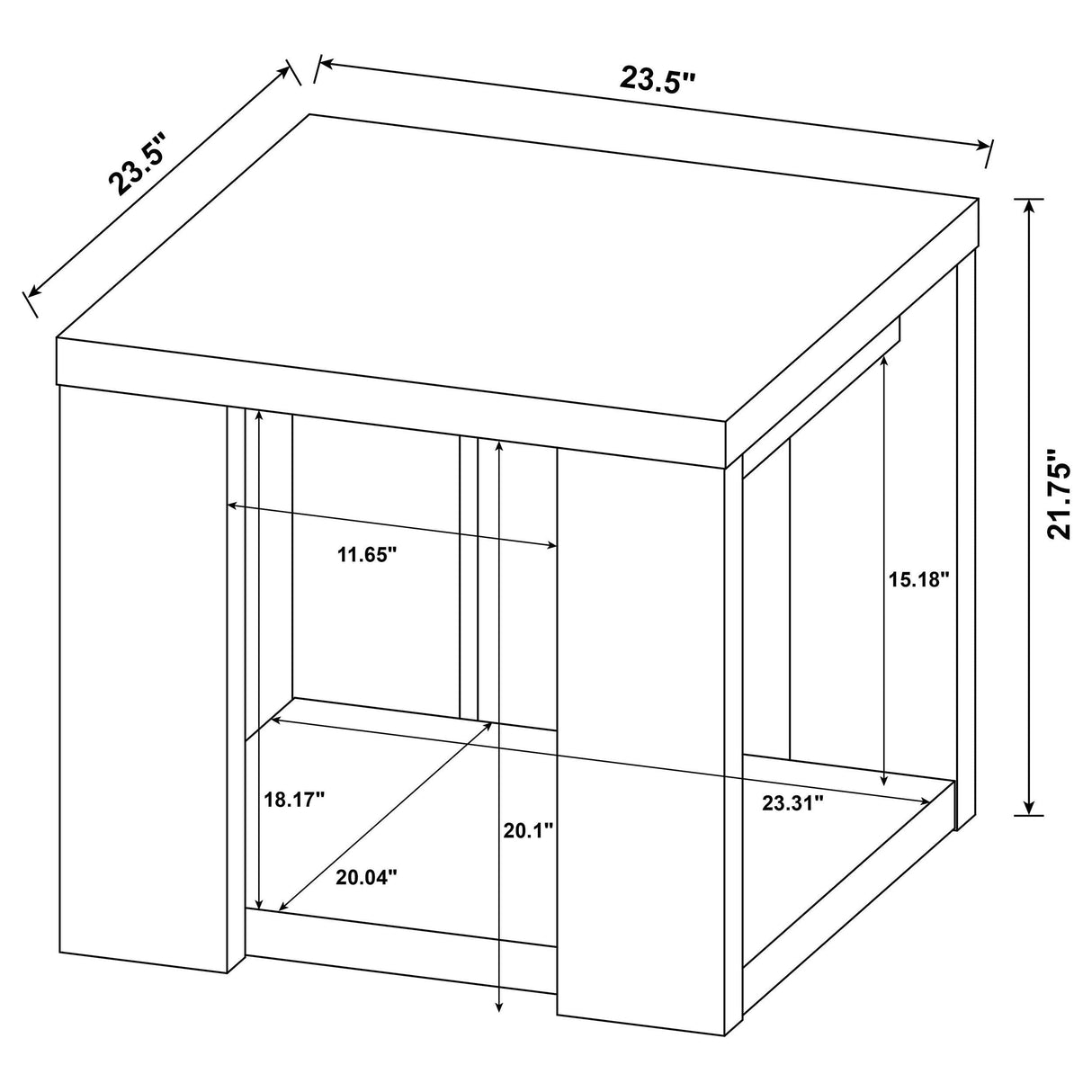Pavone Black End Table by Coaster at Eve Furniture