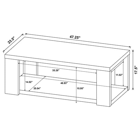 Pavone Dark Rustic Mango Coffee Table by Coaster at Eve Furniture