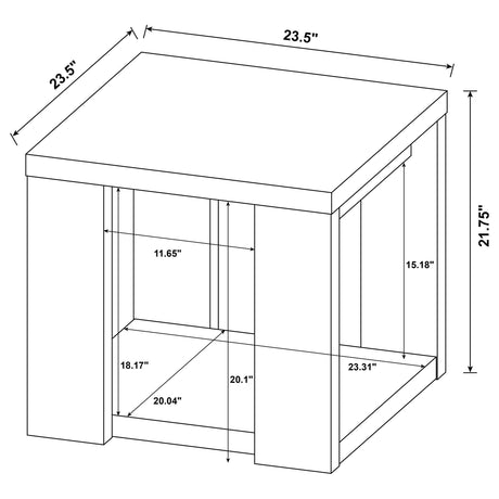 Pavone Latte End Table by Coaster at Eve Furniture