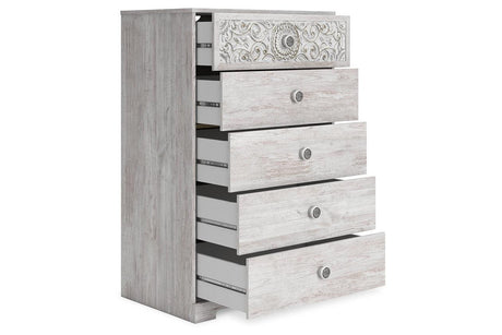 Paxberry Whitewash Chest of Drawers by Ashley at Eve Furniture