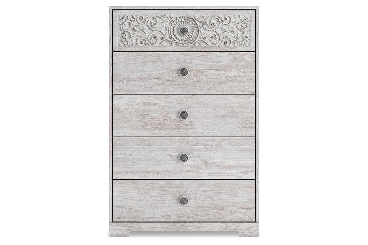 Paxberry Whitewash Chest of Drawers by Ashley at Eve Furniture
