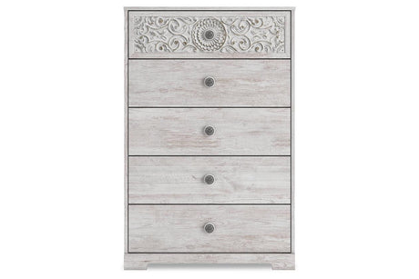 Paxberry Whitewash Chest of Drawers by Ashley at Eve Furniture