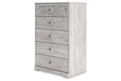 Paxberry Whitewash Chest of Drawers by Ashley at Eve Furniture
