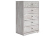 Paxberry Whitewash Chest of Drawers by Ashley at Eve Furniture