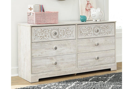 Paxberry Whitewash Dresser by Ashley at Eve Furniture