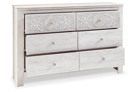 Paxberry Whitewash Dresser by Ashley at Eve Furniture