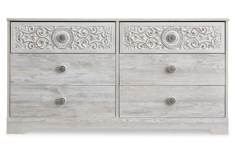 Paxberry Whitewash Dresser by Ashley at Eve Furniture