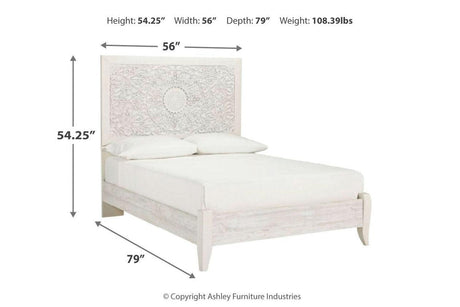 Paxberry Whitewash Full Panel Bed by Ashley at Eve Furniture
