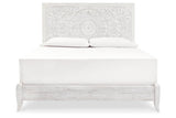 Paxberry Whitewash King Panel Bed by Ashley at Eve Furniture