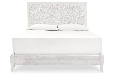 Paxberry Whitewash King Panel Bed by Ashley at Eve Furniture