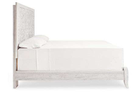 Paxberry Whitewash King Panel Bed by Ashley at Eve Furniture