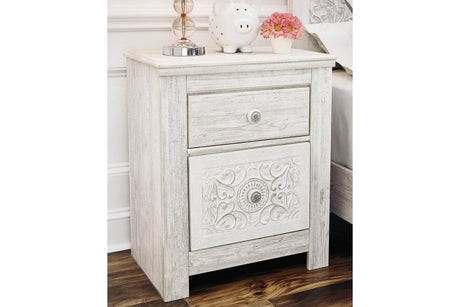 Paxberry Whitewash Nightstand by Ashley at Eve Furniture