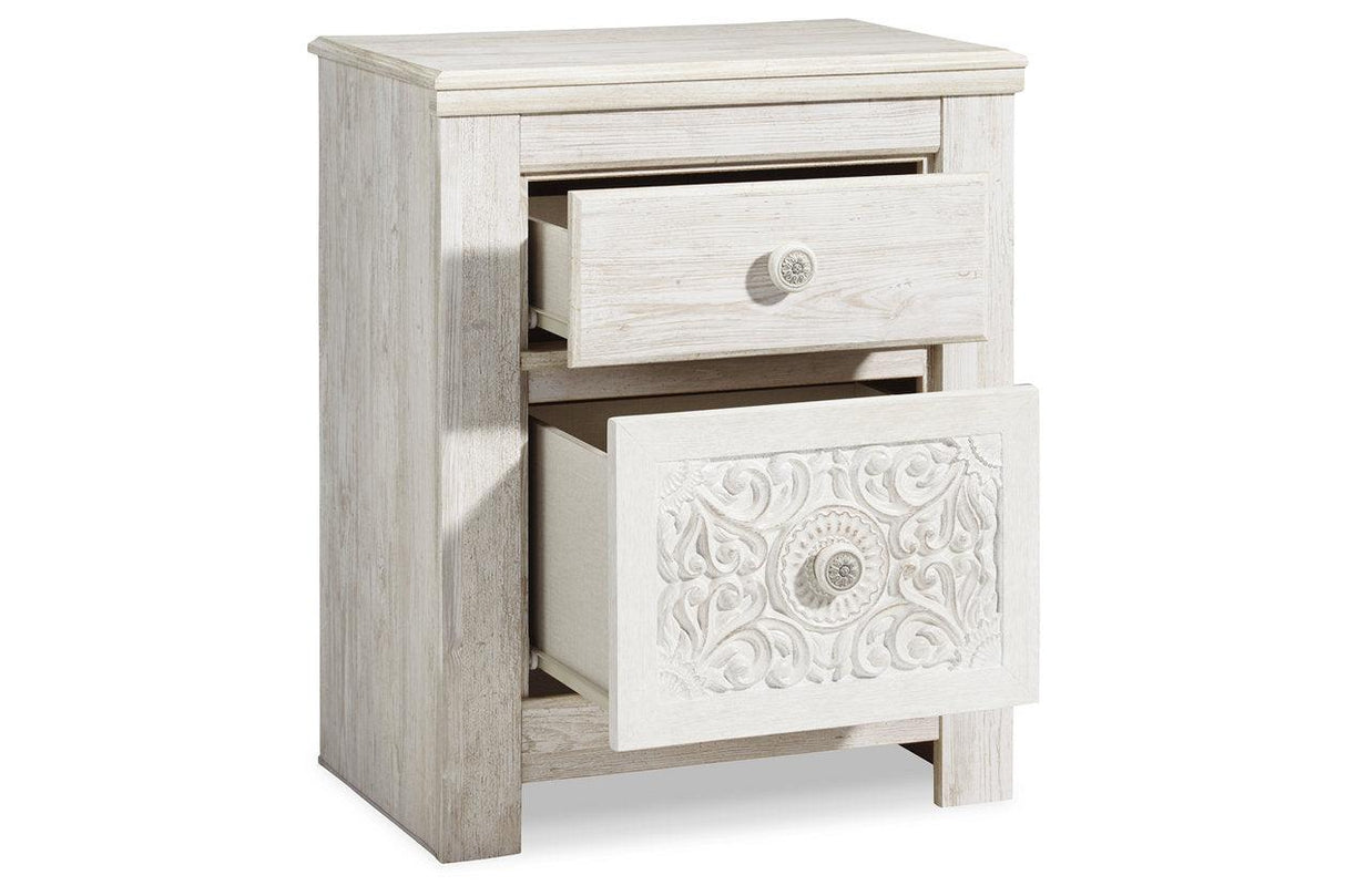 Paxberry Whitewash Nightstand by Ashley at Eve Furniture