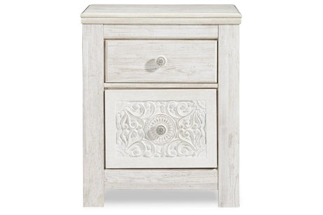 Paxberry Whitewash Nightstand by Ashley at Eve Furniture
