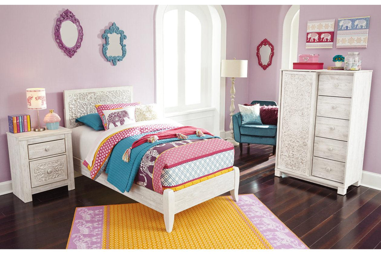 Paxberry Whitewash Nightstand by Ashley at Eve Furniture
