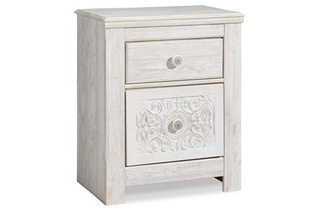Paxberry Whitewash Nightstand by Ashley at Eve Furniture