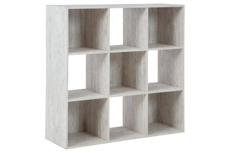 Paxberry Whitewash Nine Cube Organizer by Ashley at Eve Furniture