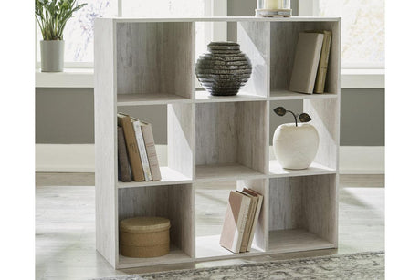 Paxberry Whitewash Nine Cube Organizer by Ashley at Eve Furniture
