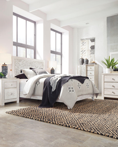 Paxberry Whitewash Panel Bedroom Set by Ashley at Eve Furniture