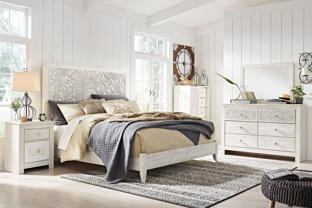 Paxberry Whitewash Panel Bedroom Set by Ashley at Eve Furniture