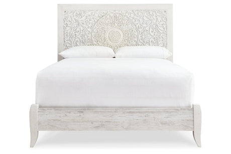 Paxberry Whitewash Queen Panel Bed by Ashley at Eve Furniture