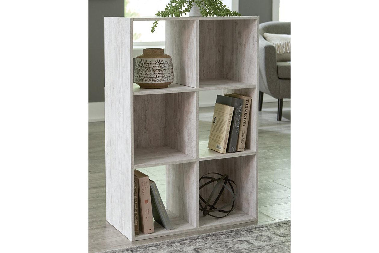 Paxberry Whitewash Six Cube Organizer by Ashley at Eve Furniture
