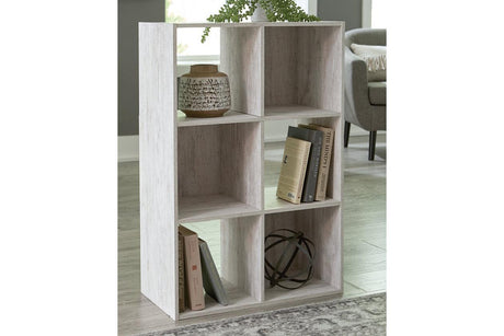 Paxberry Whitewash Six Cube Organizer by Ashley at Eve Furniture