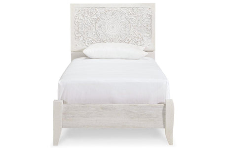 Paxberry Whitewash Twin Panel Bed by Ashley at Eve Furniture