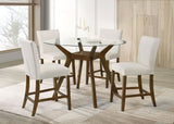 Paxton Beige 5-piece Round Glass Top Counter Height Dining Set by Coaster at Eve Furniture