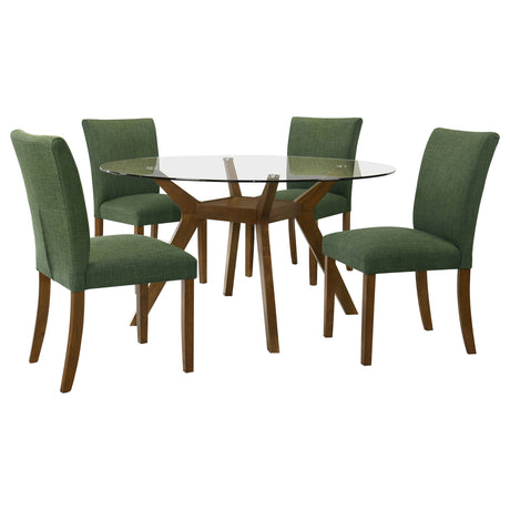 Paxton Brown / Green 5-Piece Dining Room Set by Coaster at Eve Furniture